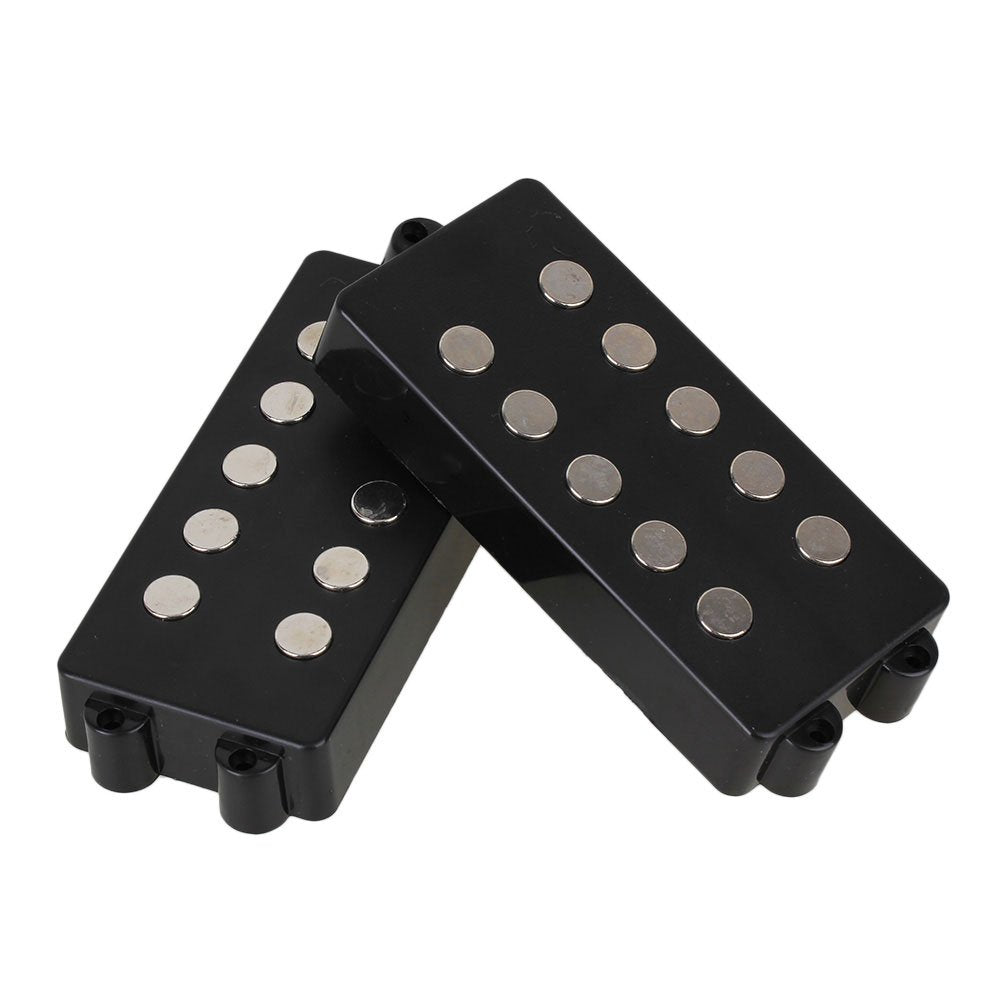 BQLZR Black Ceramic Magnet 5 String M Bass Humbucker Double Coil Pickup for Bass Guitar and Bass Replacement Pack of 2 4.13x1.77